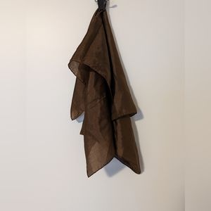 100% Pure Silk chocolate brown hand rolled scarf